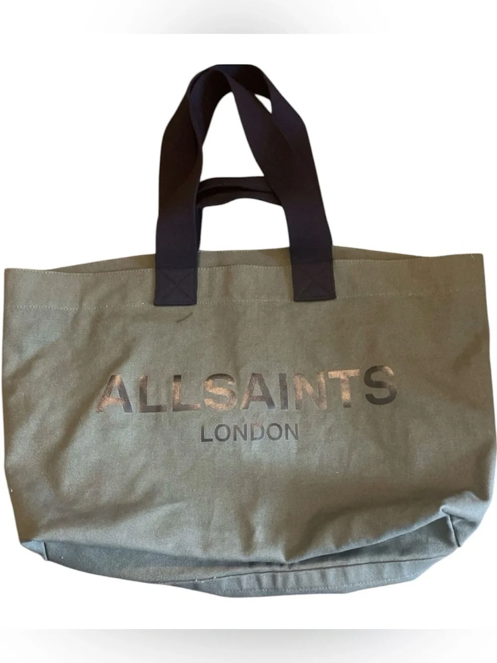AllSaints Olive Green Acari Canvas Tote Bag